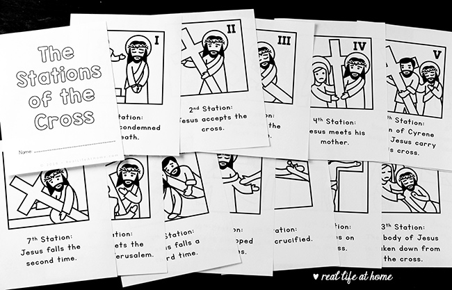 Free Printable Stations of the Cross for Kids Mini Booklet | Real Life at Home
