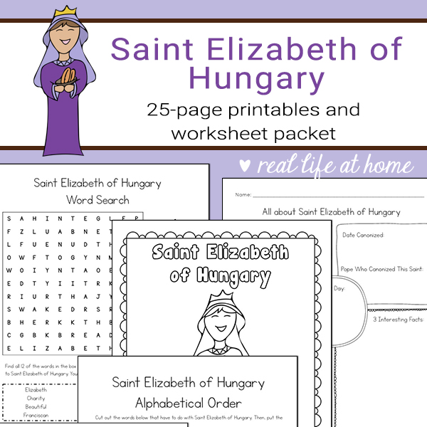 Saint Elizabeth of Hungary Printables and Worksheets Packet
