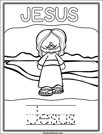 Jesus Coloring Page Printable from the Fishers of Men Printable Packet on Real Life at Home