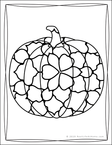 Pumpkin Coloring Page from the Pumpkin Coloring Book on Real Life at Home