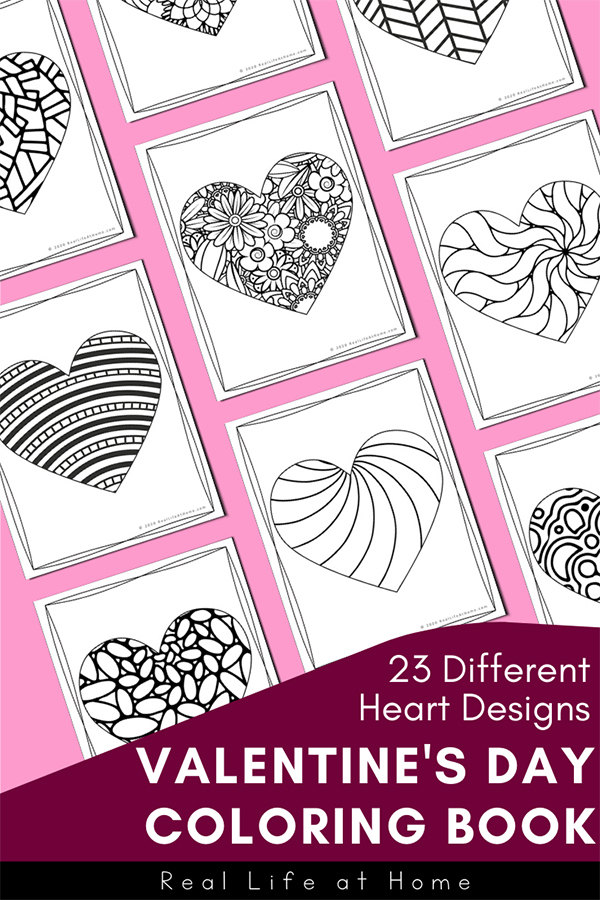 Printable Valentine Coloring Book for Kids and Adults