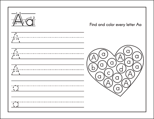 Valentine Heart Alphabet Packet (sample page)