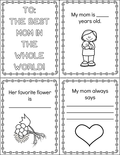 Mother's Day Printable Mini Book for Kids