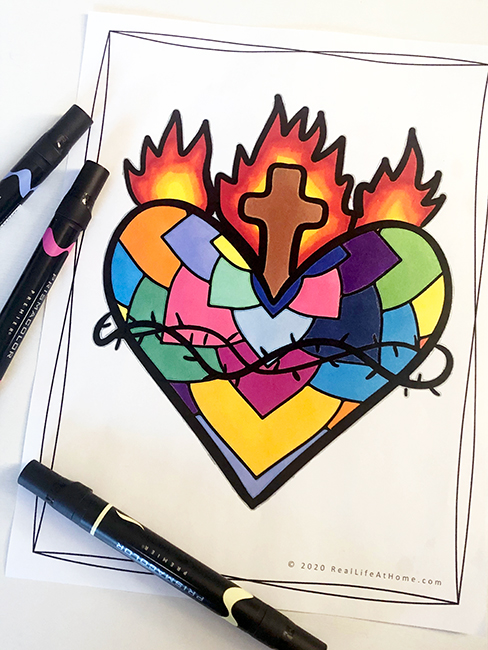 Sacred Heart of Jesus Coloring Page