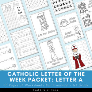 Catholic Letter of the Week Packet: Letter A