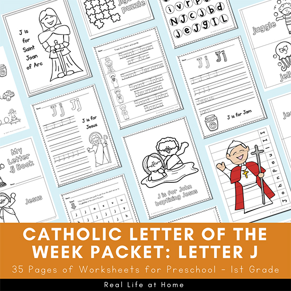 Catholic Letter of the Week Packet for Letter J