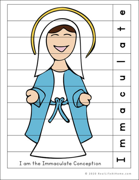 I Am the Immaculate Conception puzzle printable