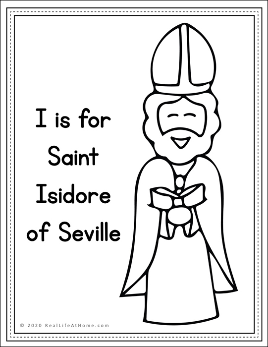 Saint Isidore of Seville Coloring Page