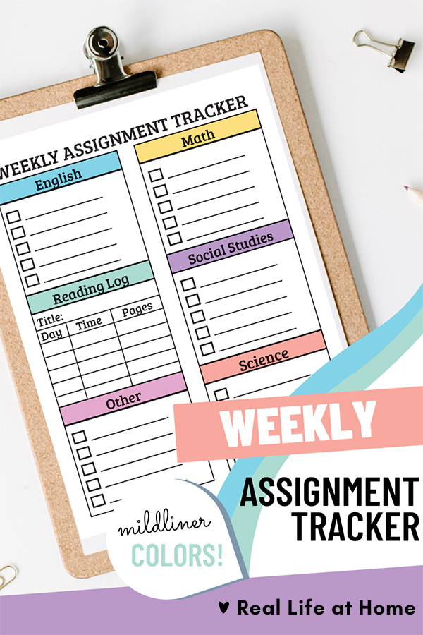 Weekly Assignment Planner for Students
