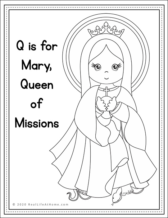 Mary Queen of Missions Coloring Page