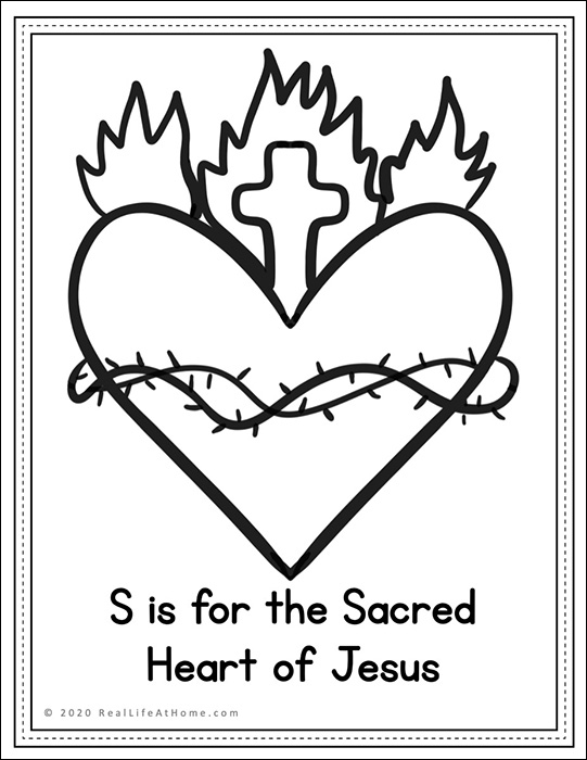 Sacred Heart of Jesus Coloring Page