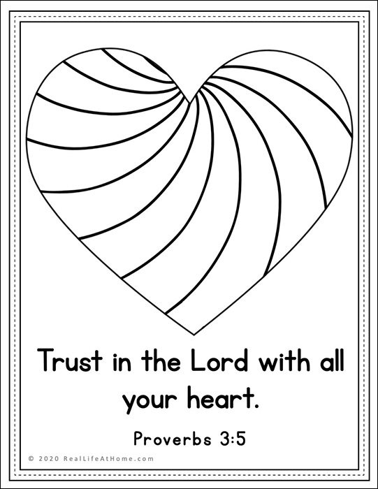 trust in the lord with all your heart coloring page