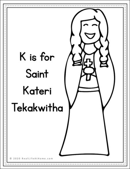 Saint Kateri Tekakwitha Coloring Page