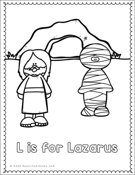 Lazarus and Jesus Coloring Page