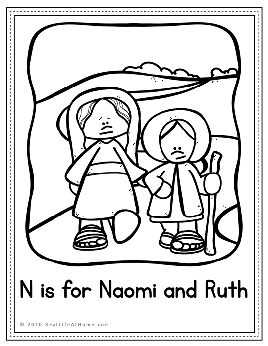 Naomi and Ruth Coloring Page