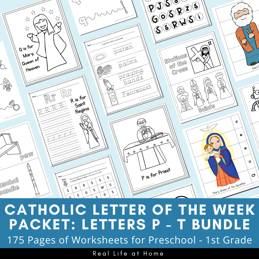 Catholic Letter of the Week Packets for Letters P - T