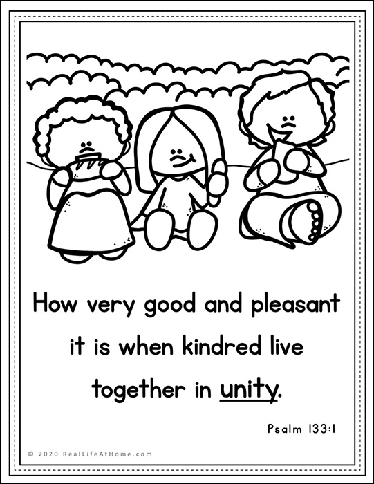 Psalm 133 Coloring Page