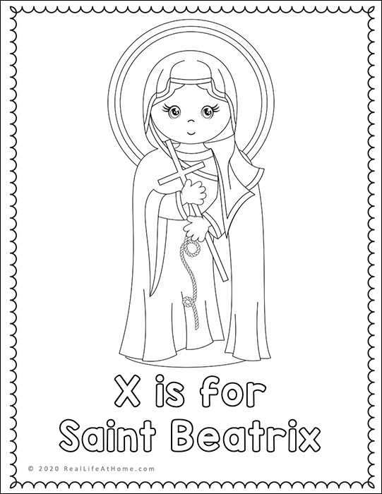Saint Beatrix Coloring Page