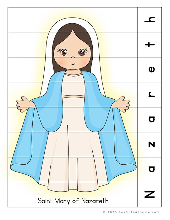 Mary of Nazareth Puzzle Page Printable