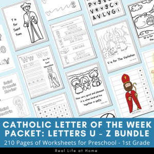 Catholic Letter of the Week Packets for Letters U - Z