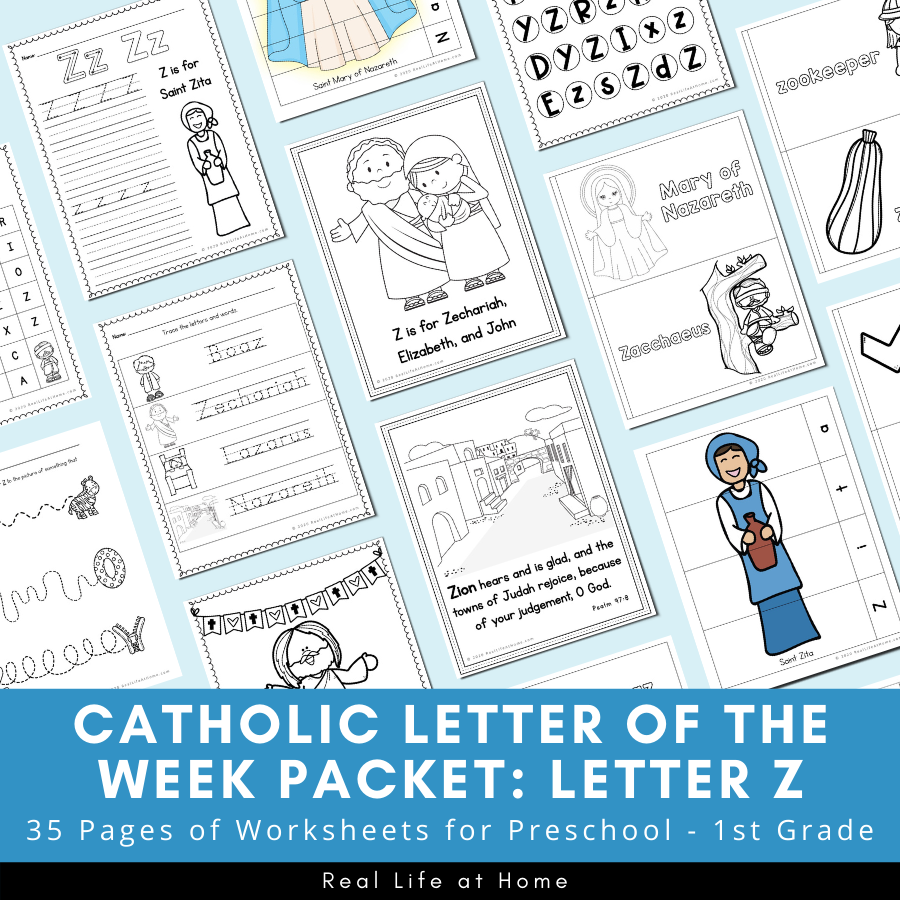 Letter Z - Catholic Letter of the Week Packet