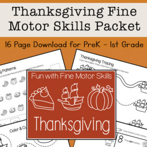 Fine Motor Skills Packet for Thanksgiving