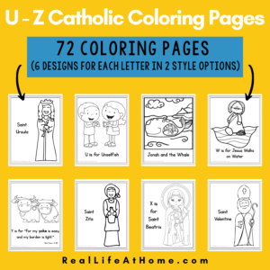 Catholic Coloring Pages for U - Z