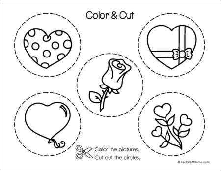 Valentine's Day Color and Cut Activity