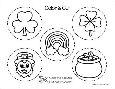 Saint Patrick's Day Color and Cut Printable