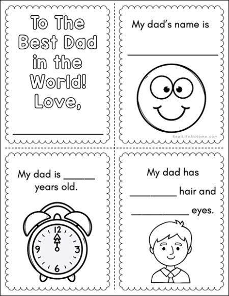 Father's Day Mini Book Sample Page