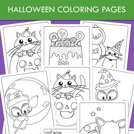 Halloween Coloring Pages (Set of 10)