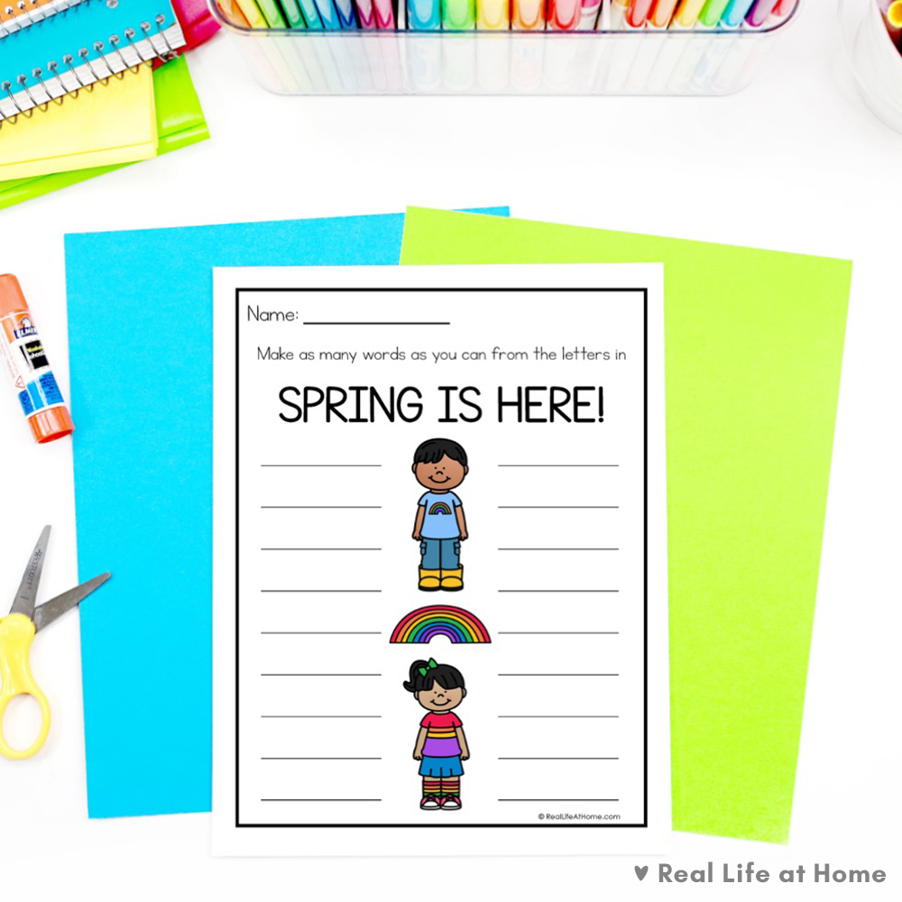Spring is Here! Printable on a Desk