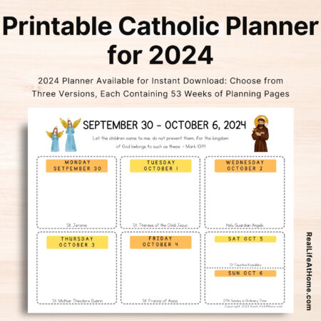 Printable Catholic Planner for 2024