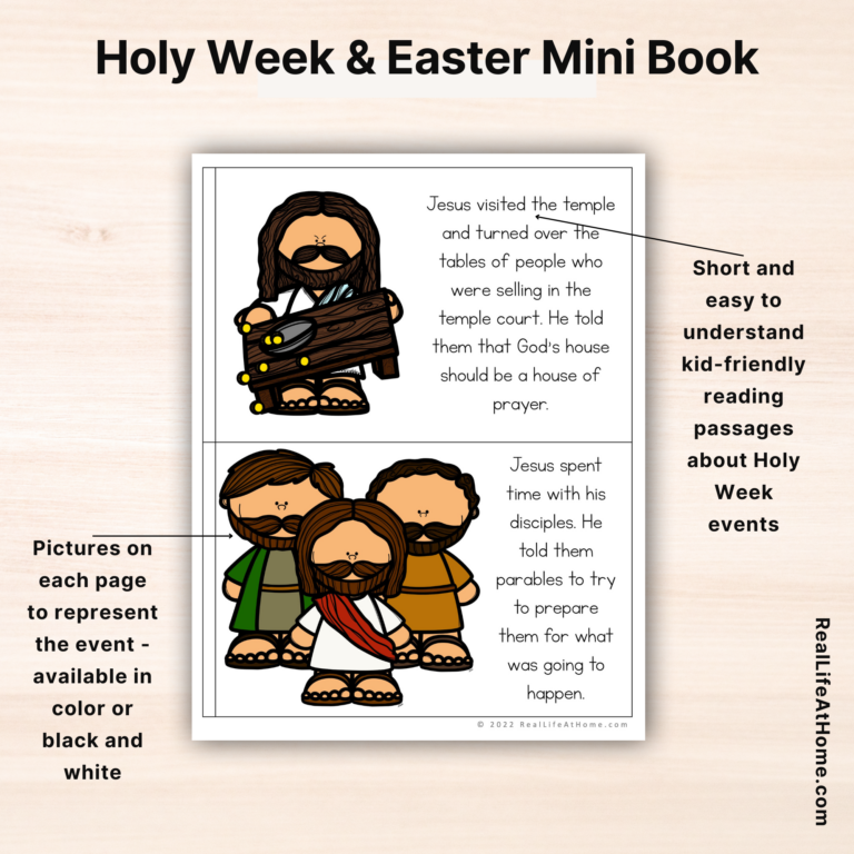 Holy Week and Easter Mini Book for Kids (12-page Mini Book)