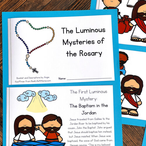 Luminous Mysteries of the Rosary Mini Book for Kids (6-page Mini Book)