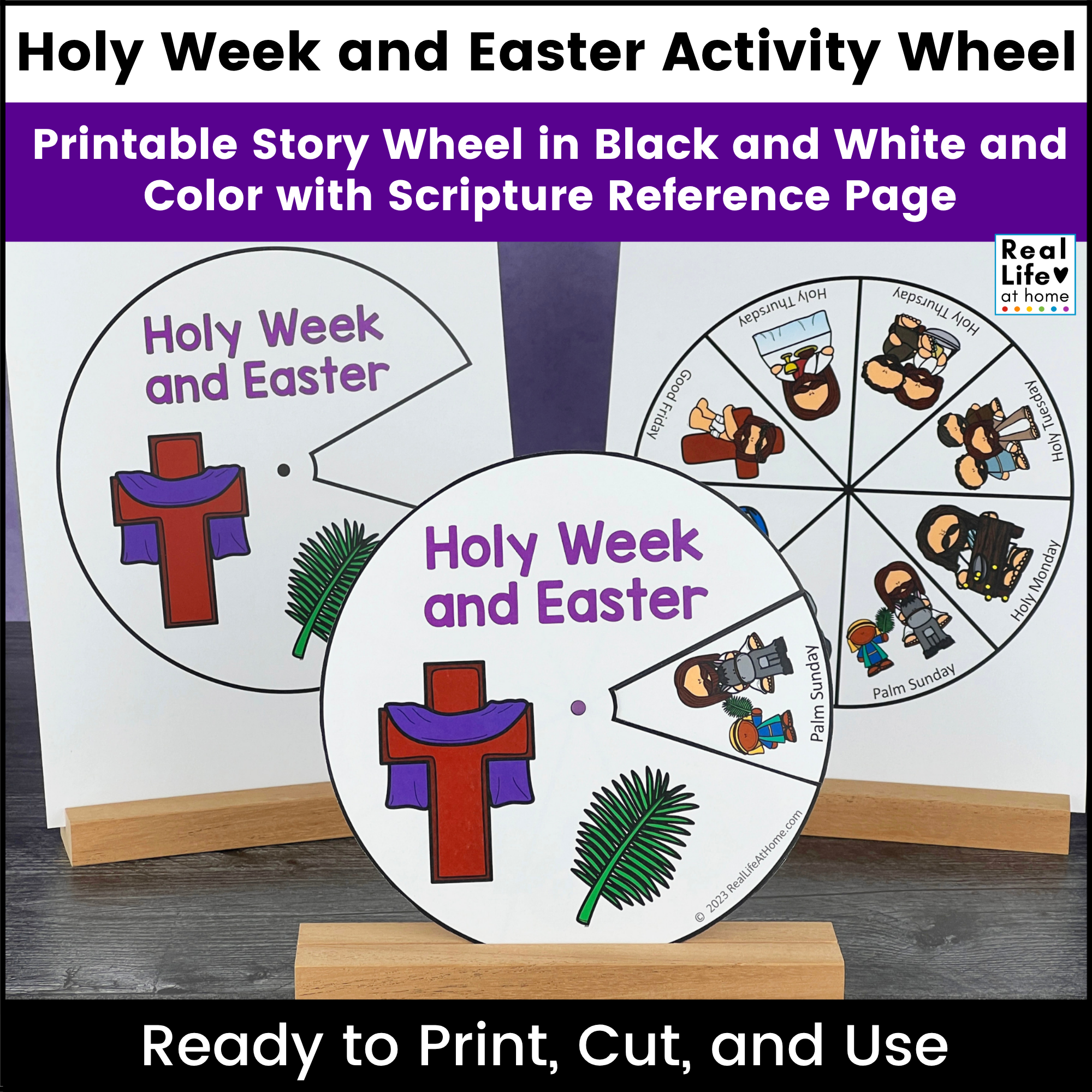 Holy Week and Easter Activity Wheel Printable for Kids Holy Week and Easter Activity Wheel Printable for Kids.