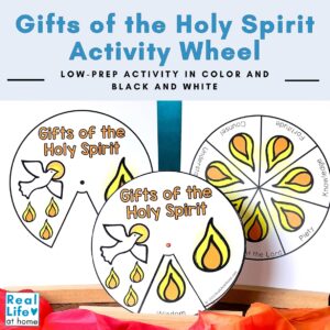 Gifts of the Holy Spirit Activity Wheel Printable for Kids.